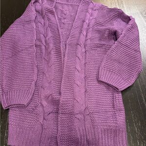 Purple Off-the-Shoulder Sweater
